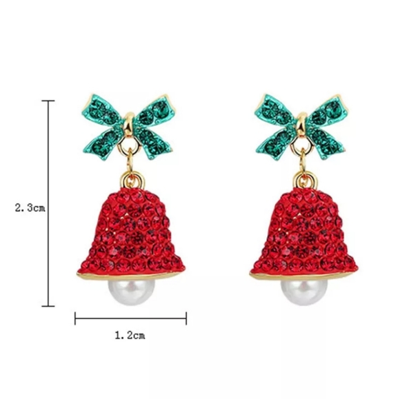 Red Bells Dangle Earrings - Picture 5 of 6